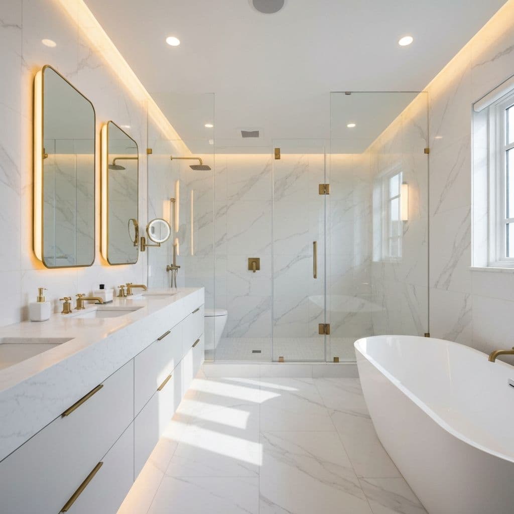 Bagno moderno di lusso ristrutturato da ARMEK EDILIZIA